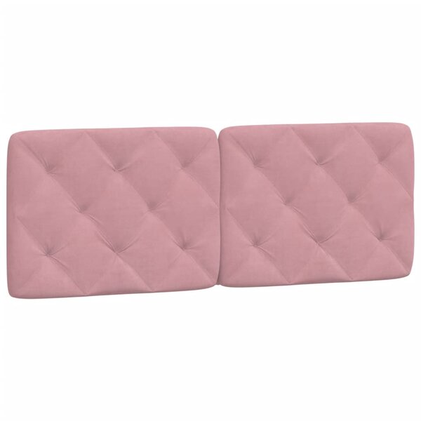 vidaXL Coussin de tête de lit rose 140 cm velours
