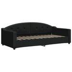 vidaXL Lit de jour avec gigogne et tiroirs noir 90x200 cm tissu