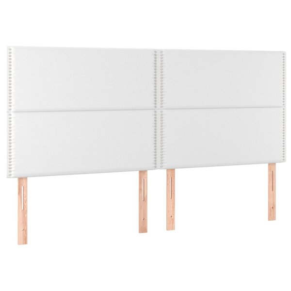 vidaXL Têtes de lit 4 Pièces Blanc 100x5x78/88 cm Similicuir