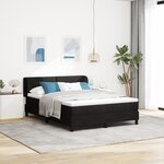 Lit box spring vidaXL avec matelas Noir 140x190 cm Velours