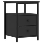vidaXL Tables de chevet 2 Pièces noir 34x35 5x50 cm bois d'ingénierie