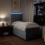 vidaXL Sommier à lattes de lit avec matelas Gris clair 100x200cm Tissu