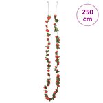 vidaXL Guirlandes de fleurs de Noël 6 Pièces rouge 250 cm