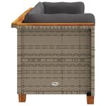 vidaXL Canapé de jardin avec coussins 3 places gris résine tressée