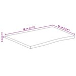 vidaXL Dessus de table 70x60x2 5 cm bord vivant bois massif manguier