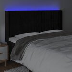 vidaXL Tête de lit à LED Noir 163x16x118/128 cm Velours