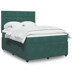 vidaXL Sommier à lattes de lit et matelas Vert foncé 160x200cm Velours