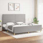 vidaXL Cadre de lit avec tête de lit Gris clair 200x200 cm Tissu