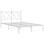 vidaXL Cadre de lit métal avec tête de lit blanc 120x190 cm
