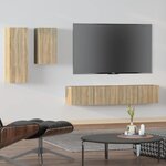 vidaXL Ensemble de meubles TV 4 Pièces Chêne sonoma Bois d'ingénierie