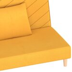 vidaXL Canapé-lit à 2 places avec deux oreillers jaune tissu