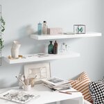 vidaXL Étagère murale flottante 2 Pièces Blanc brillant 90x23 5x3 8cm MDF