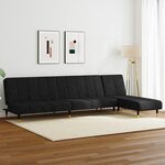 vidaXL Ensemble de canapés 2 Pièces noir velours