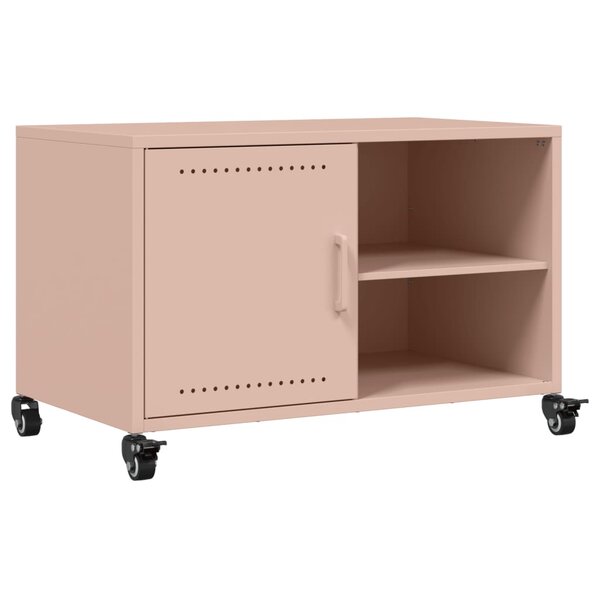 vidaXL Meuble TV rose 68x39x43 5 cm acier laminé à froid