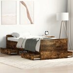 vidaXL Cadre de lit sans matelas chêne fumé 75x190 cm