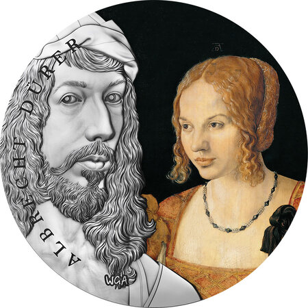 Pièce de monnaie en Argent 10 Cedis g 62.2 (2 oz) Millésime 2021 Worlds Greatest Artists ALBRECHT DURER