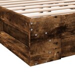 vidaXL Cadre de lit à tiroirs chêne fumé 140x200 cm bois d'ingénierie