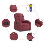 vidaXL Fauteuil de massage inclinable Rouge bordeaux Tissu