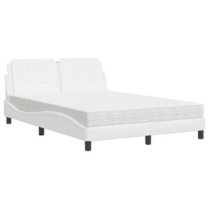 vidaXL Lit avec matelas blanc 140x190 cm similicuir