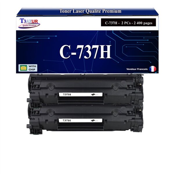 T3AZUR - 2x Toners compatibles avec Canon 737H pour Canon LBP-151DW MF-211 MF-212w MF-216n Noir - 2 400p