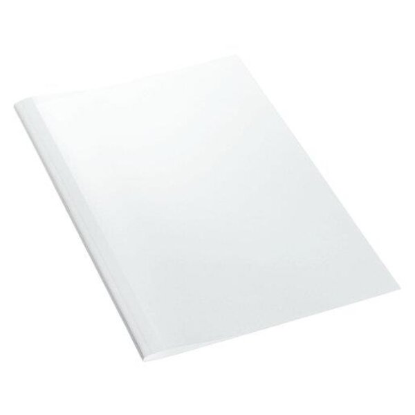 Chemise Pré-encollée thermoreliure A4 Face Transp dos 200g Aspect Lin 3 mm Blanc LEITZ
