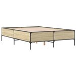 vidaXL Cadre de lit chêne sonoma 120x190 cm bois d'ingénierie et métal