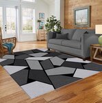 Tapis de salon Géométrique 120 x 180 cm - Gris