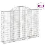 vidaXL Paniers à gabions arqués 13 Pièces 200x30x140/160 cm Fer galvanisé