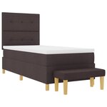 Lit Box Spring vidaXL avec Matelas & Banc Marron Foncé 90x200 cm Tissu