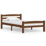 vidaXL Cadre de lit sans matelas marron miel pin massif 100x200 cm