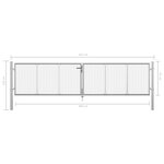 vidaXL Porte de jardin Acier galvanisé 415x125 cm Argenté