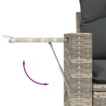 vidaXL Salon de jardin 11 Pièces avec coussins gris clair résine tressée