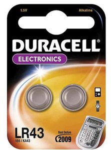 Pile bouton Alcaline 'Electronics' LR43 blister de 2 DURACELL