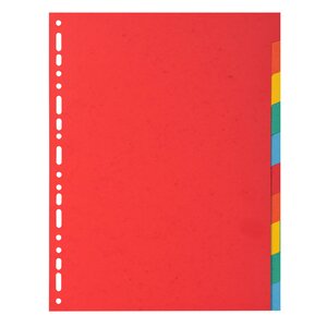 Intercalaires Carte 220g 10 Positions - A4 - Couleurs Assorties - X 25 - Exacompta