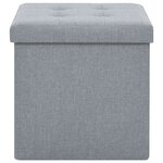 vidaXL Tabouret de rangement pliable Gris clair Faux lin