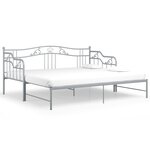 vidaXL Cadre de canapé-lit extensible Gris Métal 90x200 cm