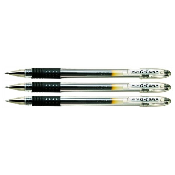 Stylo à bille G1 GRIP pointe fine encre gel noire x 3 PILOT