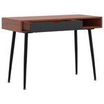 Bureau table poste de travail meuble d'ordinateur informatique étude d'ordinateur avec tiroir 110 x 50 x 75 cm brun 02_0023702