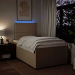 vidaXL Sommier à lattes de lit avec matelas crème 120x190 cm tissu