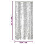 vidaXL Rideau anti-mouches gris 90x220 cm chenille