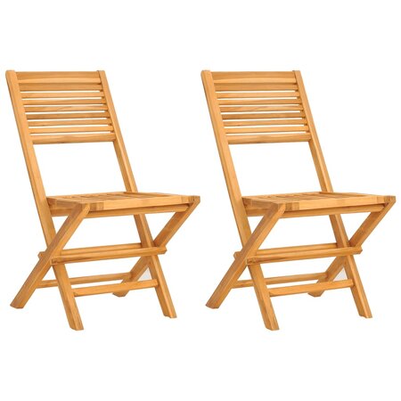 vidaXL Chaises de jardin pliantes lot de 2 47x62x90cm bois massif teck