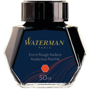 Waterman encre pour stylo plume couleur rouge audace flacon 50 ml