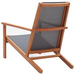 vidaXL Chaise de jardin Gris Bois d'eucalyptus solide et textilène