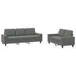 vidaXL Ensemble de canapés 2 Pièces gris foncé tissu