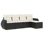 vidaXL Salon de jardin 5 Pièces avec coussins noir résine tressée
