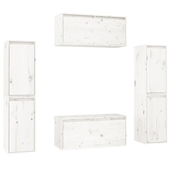 vidaXL Meubles TV 6 Pièces Blanc Bois massif de pin