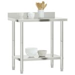 vidaXL Table de travail de cuisine avec dosseret 82 5x55x93 cm inox