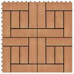 vidaXL Carreaux de terrasse 22 Pièces 30 x 30 cm 2 m² WPC Teck