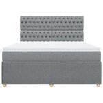vidaXL Sommier à lattes de lit avec matelas Gris clair 180x200cm Tissu