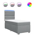 vidaXL Sommier à lattes de lit et matelas Gris clair 90x190 cm Tissu